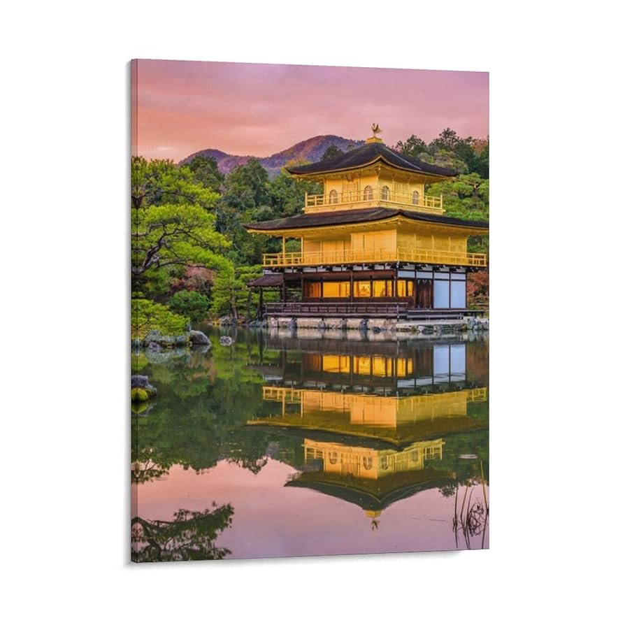 金閣寺　額　絵画　風景画　日本画 メール便対象商品】 お土産品 額絵 金箔/金閣寺